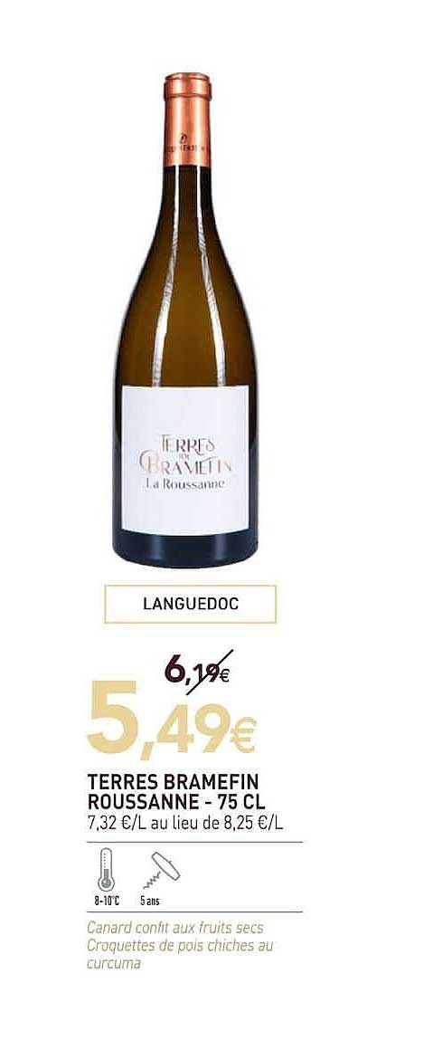 TERRES BRAMEFIN ROUSSANNE - 75 CL