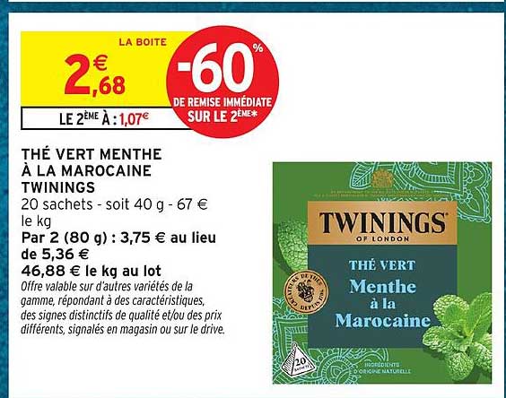 THÉ VERT MENTHE À LA MAROCAINE TWININGS
