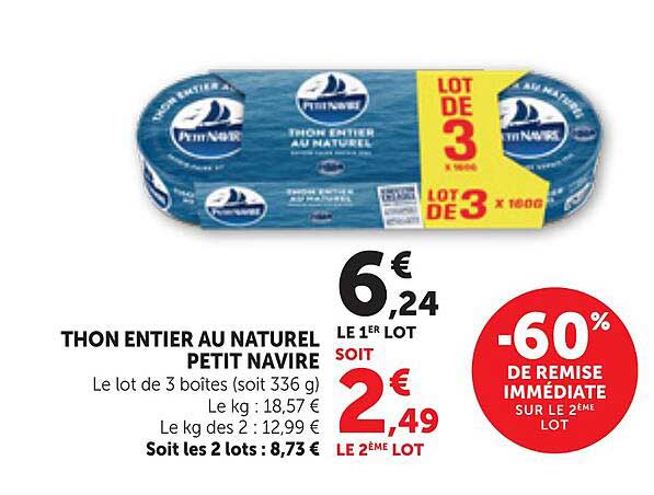 THON ENTIER AU NATUREL PETIT NAVIRE