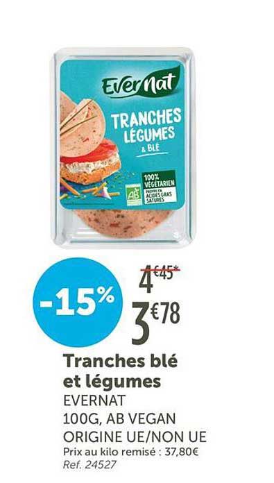 Tranches blé et légumes