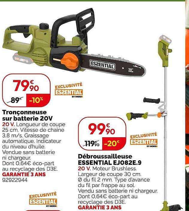 Tronçonneuse sur batterie 20V