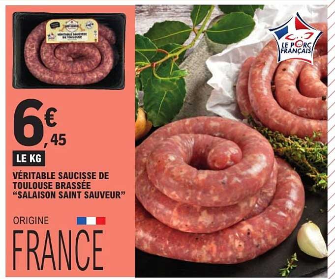 VÉRITABLE SAUCISSE DE TOULOUSE BRASSÉE “SALAISON SAINT SAUVEUR”