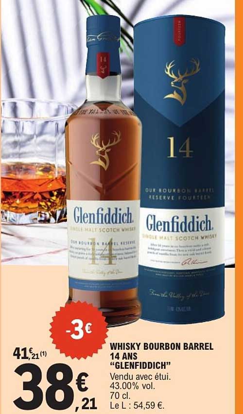 WHISKY BOURBON BARREL 14 ANS “GLENFIDDICH”