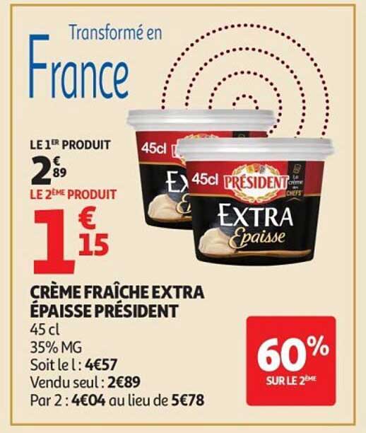 CRÈME FRAÎCHE EXTRA ÉPAISSE PRÉSIDENT
