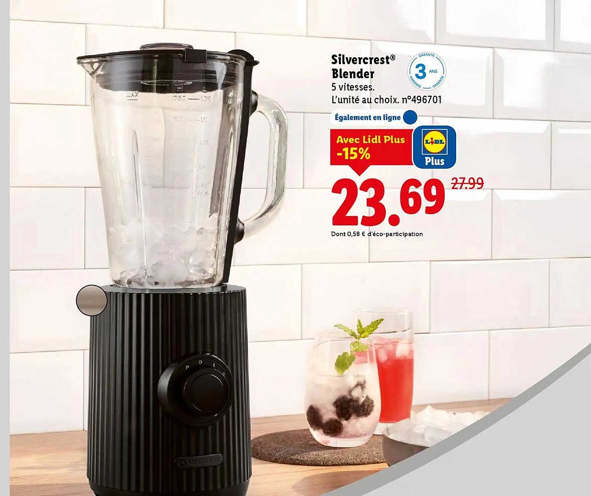 Silvercrest® Blender 5 vitesses. L’unité au choix. n°496701