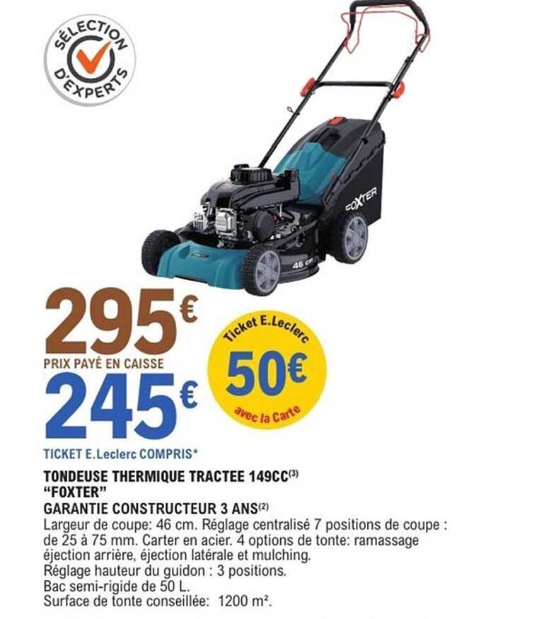 TONDEUSE THERMIQUE TRACTEE 149CC "FOXTER"