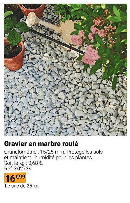 Gravier en marbre roulé
