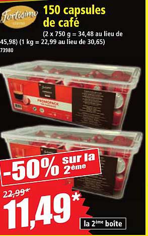 150 capsules de café