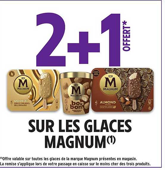 2+1 OFFERT* SUR LES GLACES MAGNUM(1)