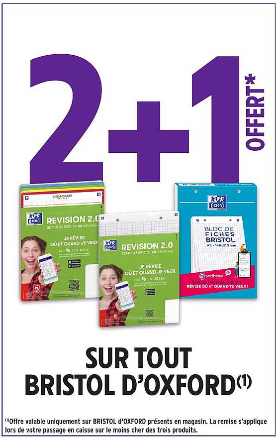 2+1 OFFERT SUR TOUT BRISTOL D'OXFORD