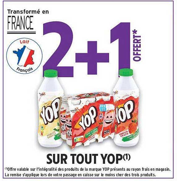 2+1 OFFERT* SUR TOUT YOP