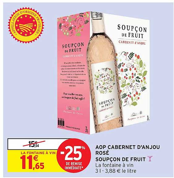 AOP CABERNET D'ANJOU ROSÉ SOUPÇON DE FRUIT