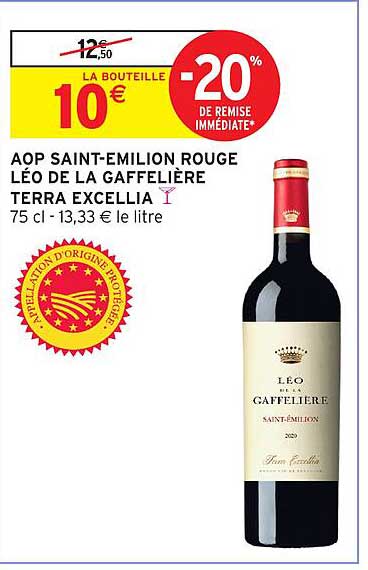 AOP SAINT-EMILION ROUGE LÉO DE LA GAFFELIÈRE TERRA EXCELLIA