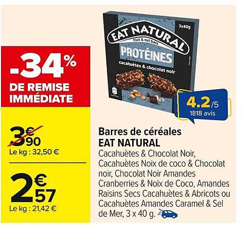Barres de céréales EAT NATURAL