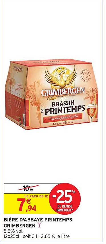 BIÈRE D'ABBAYE PRINTEMPS GRIMBERGEN