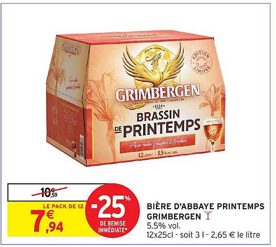 BIÈRE D'ABBAYE PRINTEMPS GRIMBERGEN