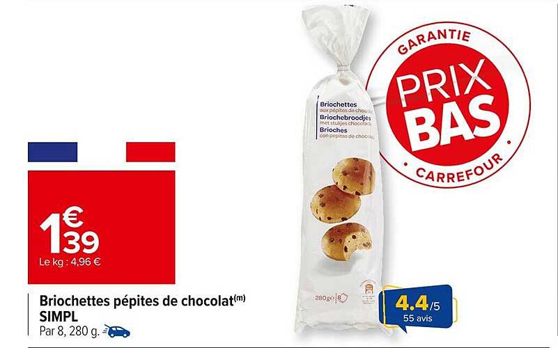 Briochettes pépites de chocolat(m) SIMPL