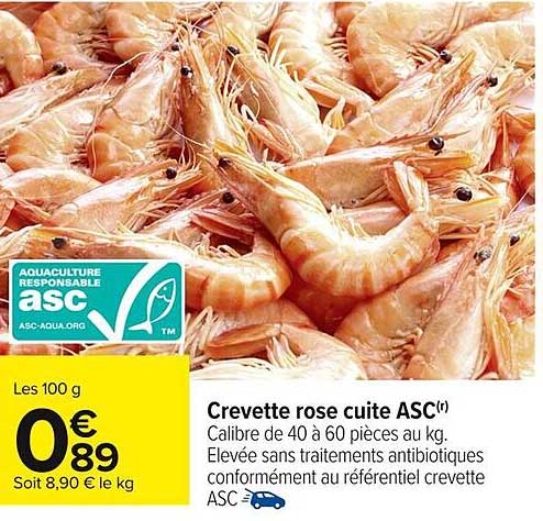 Crevette rose cuite ASC