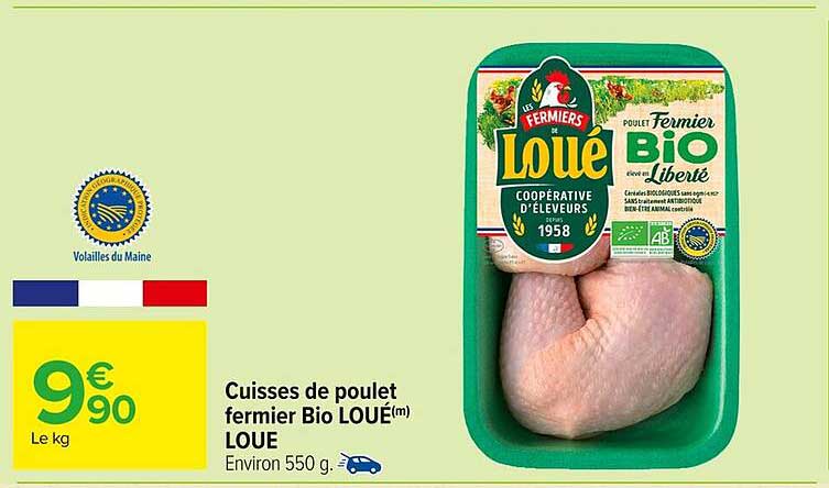 Cuisses de poulet fermier Bio LOUE(m)