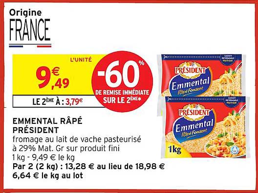 EMMENTAL RÂPÉ PRÉSIDENT