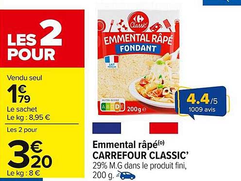 Emmental râpé(0) CARREFOUR CLASSIC’