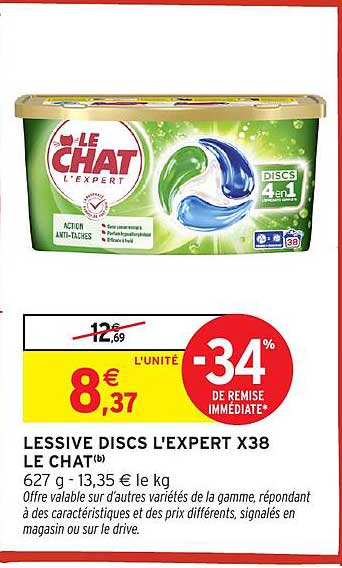 LESSIVE DISCS L'EXPERT X38 LE CHAT(b)