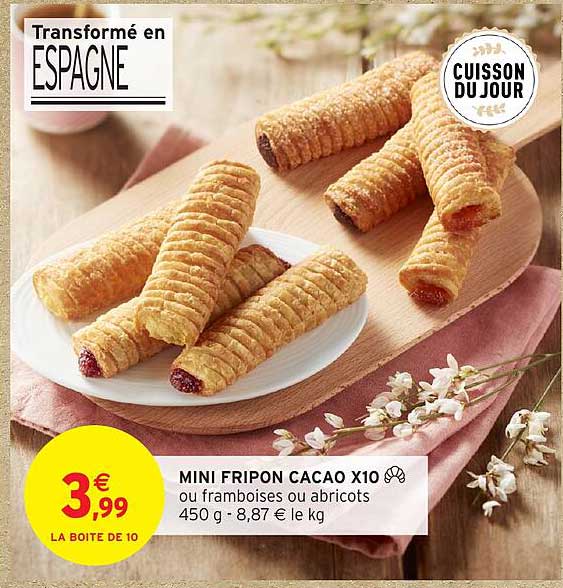 MINI FRIPON CACAO X10 ou framboises ou abricots