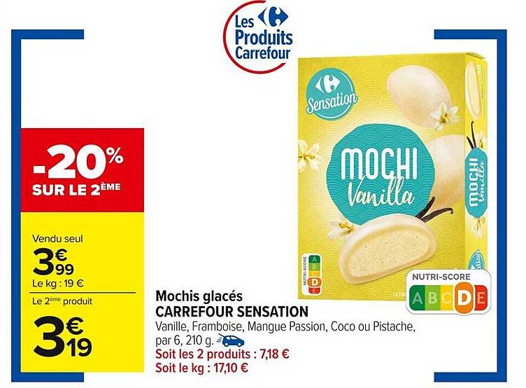 Mochis glacés Carrefour Sensation