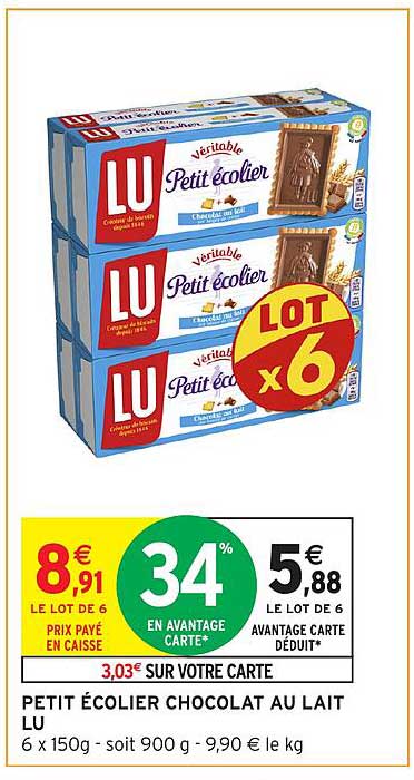 PETIT ÉCOLIER CHOCOLAT AU LAIT LU