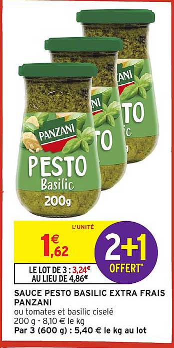 SAUCE PESTO BASILIC EXTRA FRAIS PANZANI