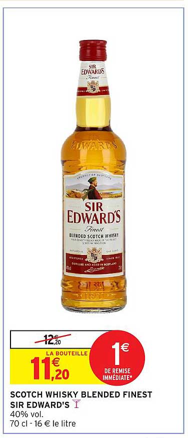SCOTCH WHISKY BLENDED FINEST SIR EDWARD'S