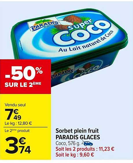 Sorbet plein fruit PARADIS GLACES