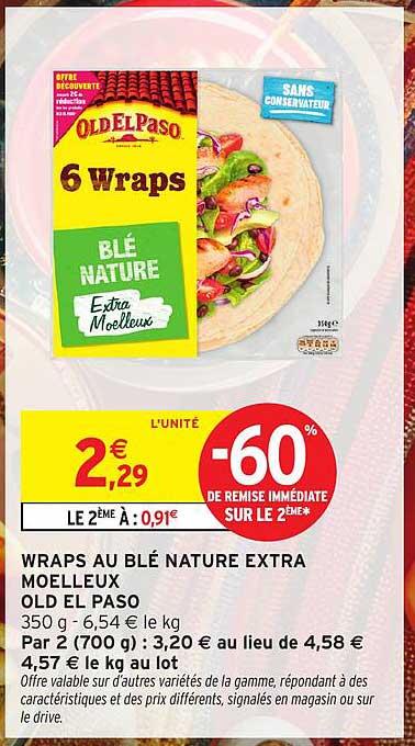 WRAPS AU BLÉ NATURE EXTRA MOELLEUX