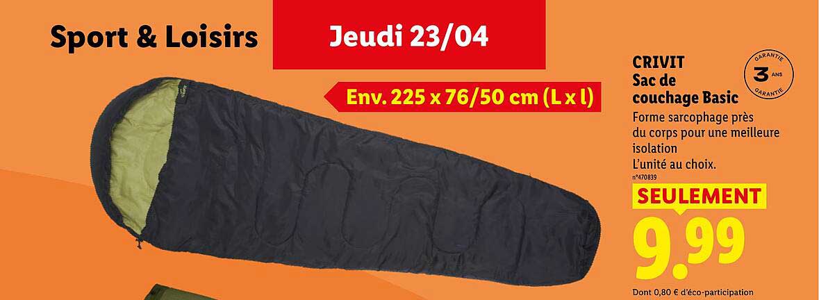 CRIVIT Sac de couchage Basic