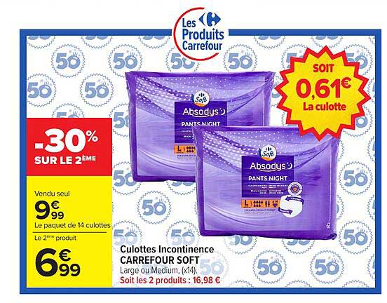 Culottes Incontinence CARREFOUR SOFT