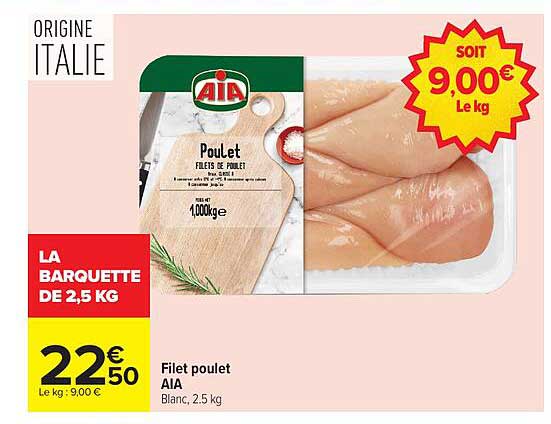 Filet poulet AIA Blanc, 2,5 kg