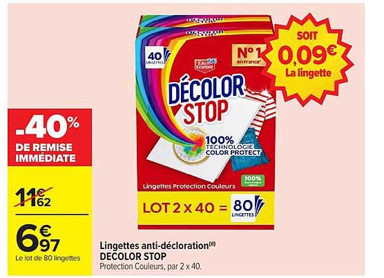 Lingettes anti-décoloration DÉCOLOR STOP