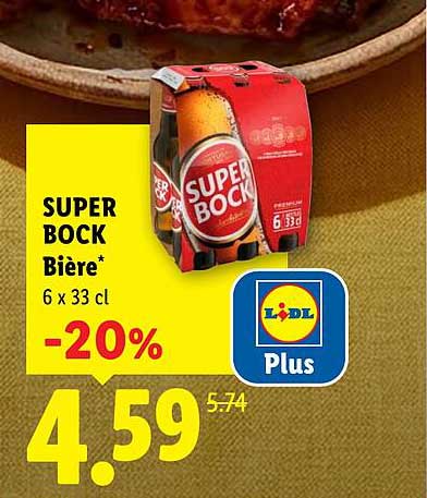 SUPER BOCK Bière* 6 x 33 cl -20%