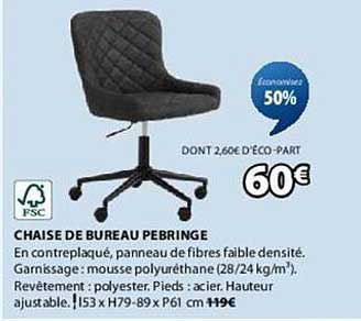 CHAISE DE BUREAU PEBRINGE