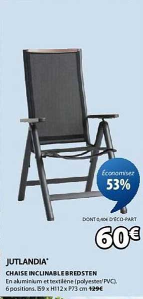 CHAISE INCLINABLE BREDSTEN