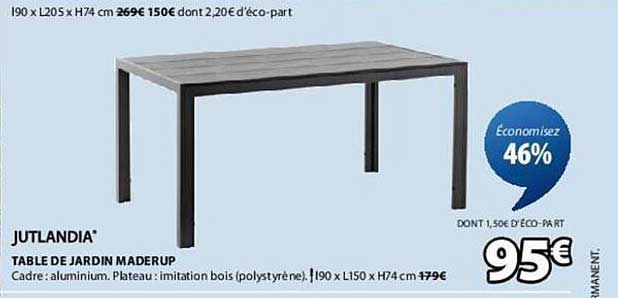 JUTLANDIA TABLE DE JARDIN MADERUP