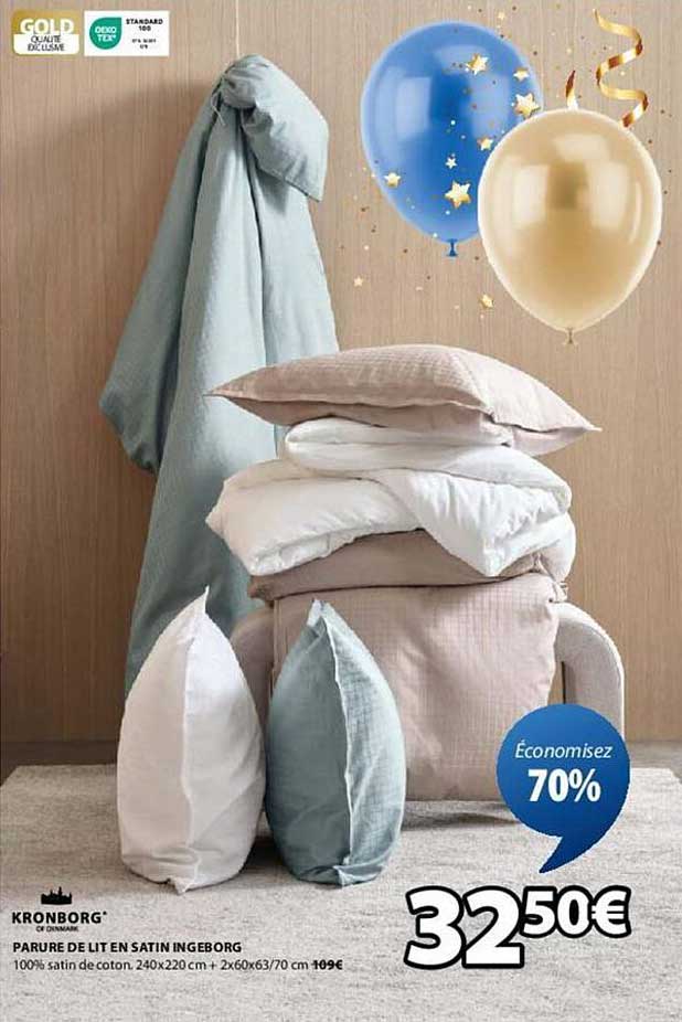 Parure de lit en satin Ingeborg