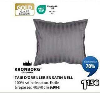 TAIE D'OREILLER EN SATIN NELL