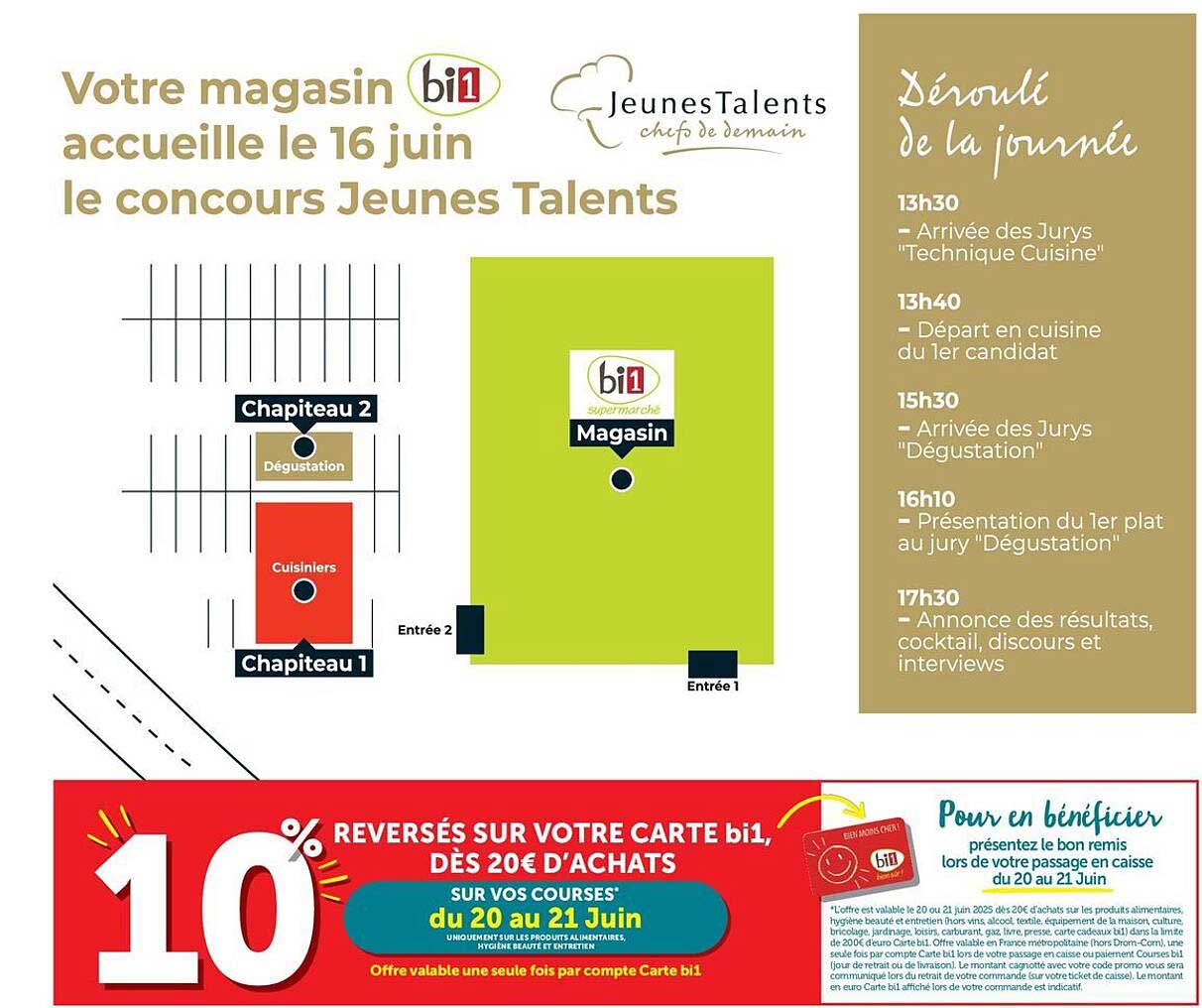 10% REVERSÉS SUR VOTRE CARTE bi1, DÈS 20€ D'ACHATS