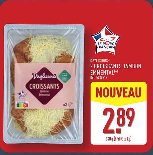 2 CROISSANTS JAMBON EMMENTAL