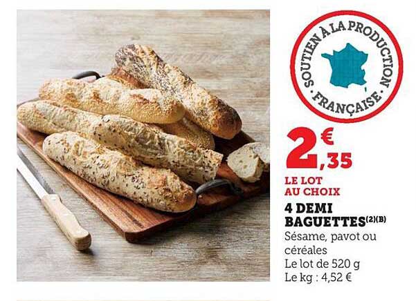 4 DEMI BAGUETTES