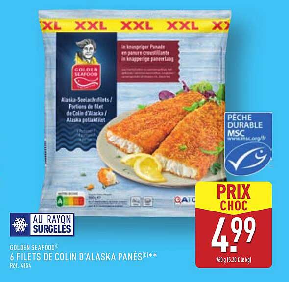 6 FILETS DE COLIN D'ALASKA PANÉS