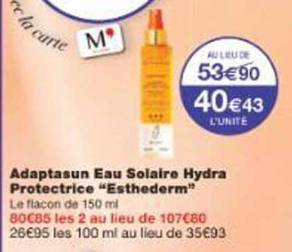 Adaptasun Eau Solaire Hydra Protectrice “Esthederm”