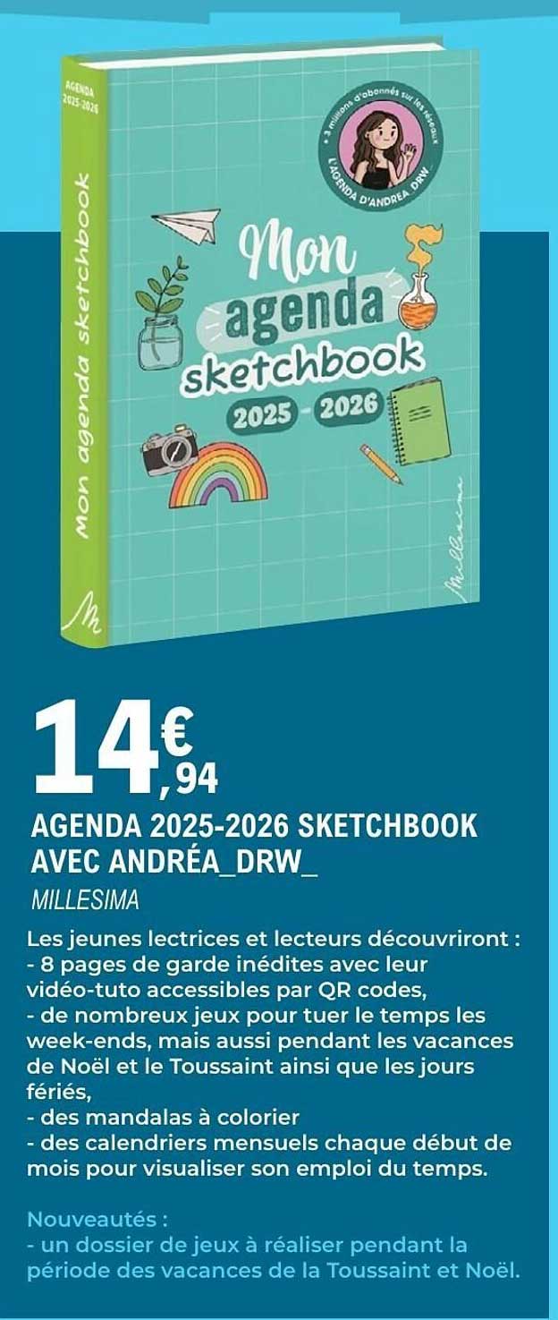 AGENDA 2025-2026 SKETCHBOOK AVEC ANDRÉA_DRW_