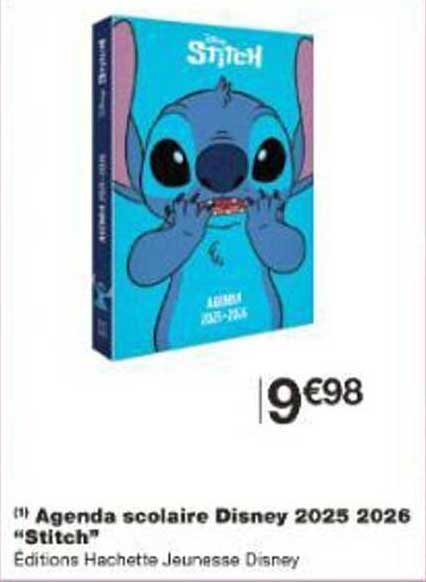 Agenda scolaire Disney 2025 2026 "Stitch"